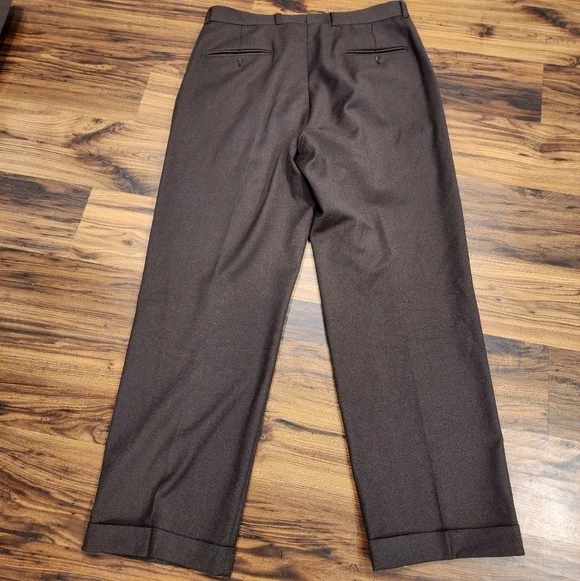 Worsted Wool Pleated Dress Pants - Picture 4 of 12